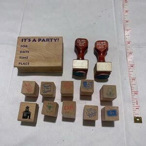 Perfect Teacher / Party Stamp Set with Wooden Handles